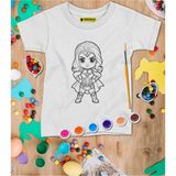Çocuk Tişört Boyama Seti – Çocuk Full Set Fırçalı, Kreatif Elbise Tasarım Oyunu, 3+ Yaş - Beyaz