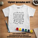 Çocuk Tişört Boyama Seti – LEGO 100 Of School Boyanabilir Tişört Eğitici ve Eğlenceli Aktivite Seti - Beyaz
