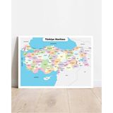Çocuk Türkiye Haritası Okul Eğitim Pvc Poster 21X30 cm