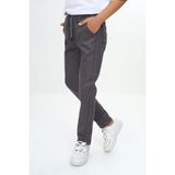 Çocuk Unisex Kız/erkek Beli Lastikli Dar Paça Pamuklu Gabardin Kumaş Gri Okul PANTOLONU-PNT-2023 - Slim Fit - 14 - 15 Yaş