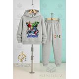 Çocuk Unısex Marvel 4lu Avangers Kapşonlu Eşofman Takımı - 15 - 16 Yaş - Gri