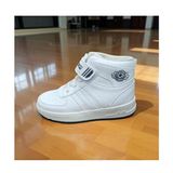 Çocuk Unisex Yüksek Bilekli Spor Ayakkabı Cırt Cırtlı Bağcıklı Günlük Sneaker - Beyaz