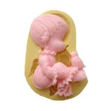 Çocuk Ve Kuş Şekilinde Silikon Pasta ve Seker Hamuru Kalibi 9x6x2 cm