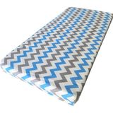 Çocuk Yatağı 60X120X6 cm Vip Oyun Parkı Sünger Yatak Bebek Yatağı-Mavi Gri Zikzak - Çok Renkli - 60 x 120 cm