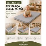 Çocuk Yatağı Sünger Yer Yatağı Oyun Minderi Bebek Yatağı 60X120X6 Cm-Gri - 60 x 120 cm