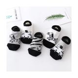 Çocuk Zebra Desenli Renkli Patik Çorap Seti 5'li Paket - Siyah-Beyaz-Gri - 30 - 34