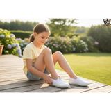 Çocuk&bebek Unisex Kız Erkek Sneaker Bağcıksız Kanvas Keten Sneaker Spor Ayakkabı - Beyaz