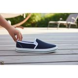 Çocuk&bebek Unisex Kız Erkek Sneaker Bağcıksız Kanvas Keten Sneaker Spor Ayakkabı - Lacivert