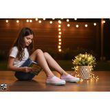 Çocuk&bebek Unisex Kız Erkek Sneaker Bağcıksız Kanvas Keten Sneaker Spor Ayakkabı - Pembe