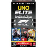 Çocuklar, hayranlar, aileler ve oyun geceleri için Mattel Games UNO Elite F1 Kartlar - Başlangıç Paketi kart oyunu, 4 Ek Kart Paketi ve 2 Özel Kart, JLV42