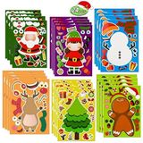 Çocuklar için 24 Yaprak Noel Çıkartması Kendi Noel Çıkartması Noel Şekeri Noel Partisi Oyunları Sticker Erkek Kız Tatil Ev Sınıf Partisi Favor Sanat El Sanatları Okul Ödülleri Ev Yapımı Noel kartı