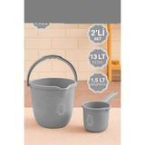 Çocuklar Için 2\\\'li Banyo Seti Kulplu Kova & Oluklu Maşrapa Set