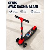 Çocuklar Için 3 Tekerlekli Scooter Ayarlanabilir Gidonlu Eğlenceli Sürüş Aracı - Ahşap