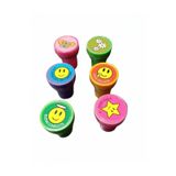 Çocuklar İçin 4'Lü Mühür Baskı Seti Emoji Çiçek Kalem Başlığı