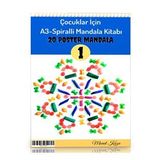 Çocuklar İçin A-3 Spiralli Mandala Kitabı-1 Enine Boyuna Eğitim