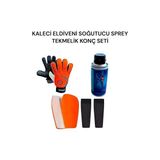 Çocuklar Için Çok Renkli Futbol Eldiveni ve Koruyucu Seti