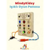 Çocuklar Için Eğitici Ahşap Montessori Mini Işıklı Oyun Panosu - Zeka Geliştirici Oyuncak