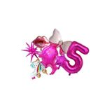 Çocuklar Için Gül Kırmızı Numarası Balon Seti, Doğum Günü Dekorasyonu, 7 Li Set, 1