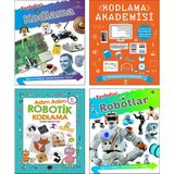 Çocuklar İçin Kodlama Yazılım Seti / Keşfedin! Kodlama + Keşfedin Robotlar + Kodlama Akademisi + Adım Adım Robotik Kodlama (Zeynep Erciyas Toz) / 4 Kitap Set