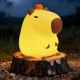 Çocuklar Için Küçük Gece Lambası, Taşınabilir USB Şarj Edilebilir Hayvan Lambaları Dokunmatik Kontrol Lambası, Zamanlama Fonksiyonlu Silikon Gece Lambası, Çocuk Noel Hediyeleri - Sarı