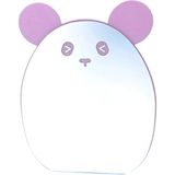 Çocuklar Için Makyaj Aynası Kawaii Kompakt Masaüstü Aynası Kızlar Için Masa Aynası Mor Panda Ayaklı Aynalı Masa Için Sevimli, 15 X 20 X 1,3 Cm