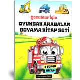 Çocuklar İçin Oyuncak Arabalar Boyama Kitabı 4 Kitap