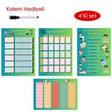 Çocuklar İçin Planlayıcı Set - Mavi (Alışkanlık Takibi, Haftalık Planlayıcı, Sorumluluk Takibi, Ders Programı)