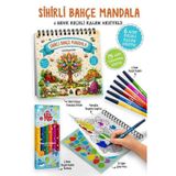 Çocuklar İçin Sihirli Bahçe Mandala - 6 Renk Keçeli Kalem ve 75 Adet Çıkartma Hediye! 3+