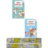 Çocuklar Için Şirin Etkinlikler + Neşeli Etkinlikler 2 Kitap Set + Mat. Öğreten Cetvel (Çıkartmalı)