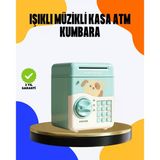 Çocuklar İçin Su Yeşili ATM Kasa Tasarımlı Şifreli Kumbara