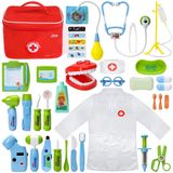 Çocuklar için Tıbbi Kit - 35 Parça Doktor Sembolik Oyun Ekipmanı, Çocuklar için Diş Hekimi Kiti, Yeni Yürüyen Çocuklar için Hediye Kılıflı Doktor Oyun Seti 3 4 5 6 7 Yaş (Mavi-Yeşil)