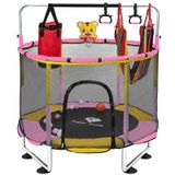 Çocuklar için trambolin, 5FT Ayarlanabilir Küçük Çocuk Trambolini, Muhafaza Ağlı İç/Dış Mekan Bebek Trambolini, Boşluksuz Güvenli Tasarım, Erkek ve Kız Çocukları için Hediyeler (Pembe)