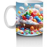 Çocuklara Sütü Sevdiren Neşeli Balon Sepeti Kupa Bardak - Renkli - 300 ml