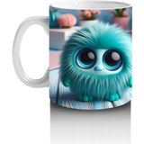 Çocuklara Sütü Sevdiren Peluş Bulut Topu Kupa Bardak - Renkli - 300 ml