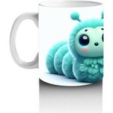 Çocuklara Sütü Sevdiren Peluş Tırtıl Arkadaşı Kupa Bardak - Renkli - 300 ml