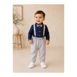 Çocukos Erkek Çocuk&Bebek Salopet Pantolon Papyon Salopet Gömlek