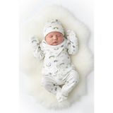 Çocuksan Baby&Kids Wear Erkek Bebek Lacivert Gökkuşağı Penye Hastane Çıkışı 5'li Set Takım - Zıbın, Organik Pamuk, Yumuşak