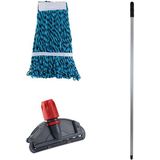 Cod-ex Çift Kovalı Temizlik Arabası Seti Yedek Mop Takımı - 17cm. Dar Mop + Mop Tutucu + Sap