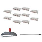 Cod-Ex Geniş Islak Paspas Mop Takımı Seti - 10 Adet Geniş Islak Mop Başlığı + Metal Sap + Mop Tutucu
