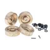 CODA RACING AXIAL SCX24 AXI00001 AXI0002 AXI0002 AXI0005 AXI00006 Yükseltmeler 1/24 RC Paletli Araba için 4 adet 10,4 g Pirinç Tekerlek Ağırlıkları Altıgen Adaptör 5 mm