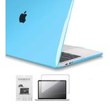Codegen Apple 13 Macbook Pro A2338 M1 Kristal Mavi Kılıf Koruyucu + Ekran Filmi