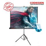 Codegen TX-20 TRIPOD PROJEKSİYON PERDESİ 200X200 (Arkası Siyah Fonlu - Taşınabilir Ayaklı Model)(192