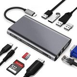 Codegen USB 3.1 Type-C – 11in1 4xUSB 3.0+HDMI+VGA+USB 3.1 Type-C + RJ45 Ethernet+ SD/Micro Sd Kart Çevirici Adaptör