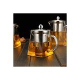 CÖDEL Borosilikat Cam Çelik Süzgeçli Ve Kapaklı Lüks Çay & Kahve Demliği 750 ml