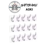 CÖDEL Şeffaf Ultra Güçlü Yapışkanlı 5'li Askılık, Kendinden Yapışkanlı Şeffaf Askı 3 Adet Yapışkan Askı
