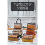 Codemfire 20'li Set Kendinden Kapaklı Saklama Kabı 10x(1 lt-2lt) Dondurucu, Erzak, Gıda Antrasit