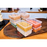 Codemfire Saklama Kabı Erzak Saklama Kabı 10'lu 2 Litre Kapaklı Kilitli Dondurucu, Gıdaya Uygun (23X14X8CM) - 2 lt