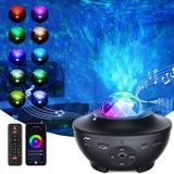 COFEMY LED yıldız ışığı projektörü, 2'si 1 arada LED yıldız ışığı, gece lambası ve Bluetooth ses kontrolü, müzik hoparlörü, uzaktan kumandalı, 21 renk, çocuklar ve yetişkinler için, oda dekorasyonu