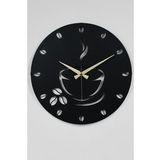 Coffe Model Metal Lazer Kesim Akar Sessiz Mekanizmalı Duvar Saati (40*40 cm)