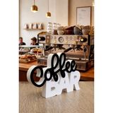 Coffee Bar Yazısı Dekoratif Masa Üstü Aksesuar – Kahve Köşesi Dekoru - Siyah Beyaz - Renkli
